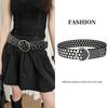 Punk PU Leather Belt Korean Style Y2K Girl Waistband Fashion Wide Waistband  Men