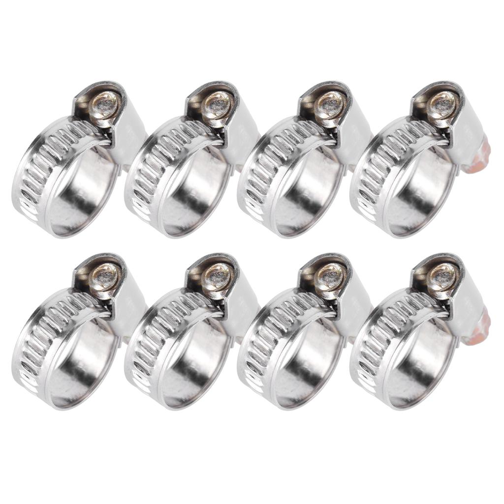 20Pcs Hose Clamp Stainless Steel Rustproof Anticorrosion Sturdy Hose Clip for Motor Vehicles Petrochemicals