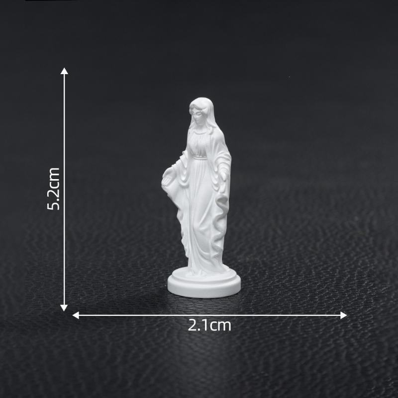 White Resin Mary Statue Fine Carving Weather Resistant Finish For Garden Patio Home Religious Decoration