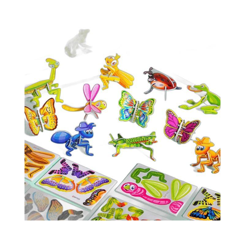 3D Insect Stereo Jigsaw Puzzle: Creative DIY Educational Toy for Kids' Early Learning