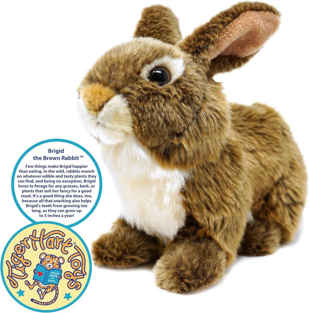 [VIAHART] Brown Rabbit Brigid Plush Toy Brown Medium Size (Approx. 25cm) Fluffy and Soothing Rabbit Toy Washable Plush Toy [Used]