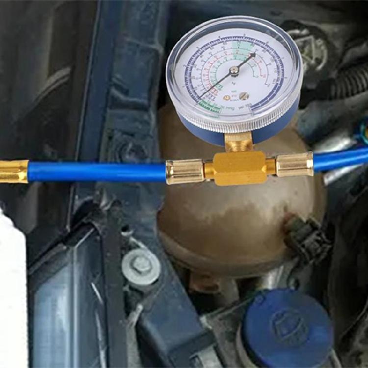 R134a Refrigerants Recharge Kit, HVAC Recharge Hose Kit with Gauge, R134a Can Tap Recharging Hose Quick Coupler