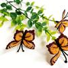 10pcs Colorful Butterfly Stems with Green Leaves In Wood Pot Artificial Butterfly Picks for Autumn Decor Home Decoration