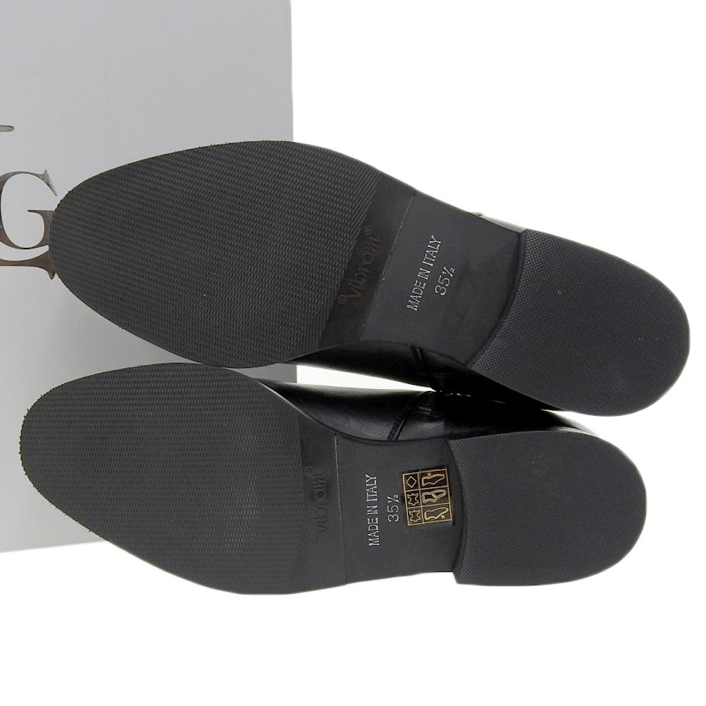 Luca Grossi Women's black leather low-heel ankle boots, size 35 1/2 shoes 35.5 blackUsed