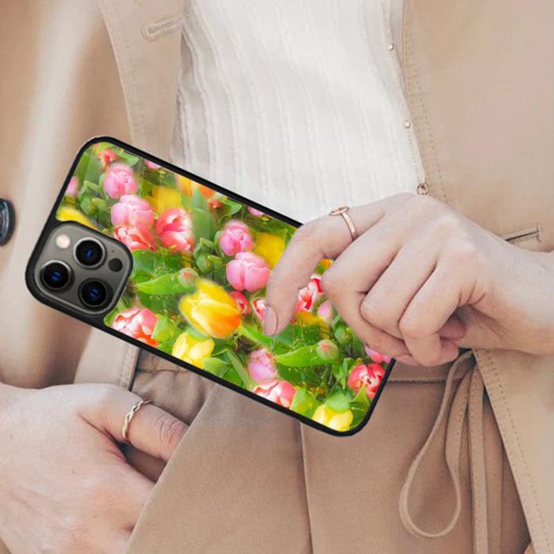 Spring Tulips Flower Magnetic Phone Case For APPLE iPhone 17 Air 16 14 13 12 Pro Max 15 Plus Wireless Charge With MagSafe Cover