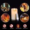 Kammoy Rechargeable Flameless Candle, LED Flickering Candles Tea Lights Pillar Candles Sets with Adjustable Brightness and Timing Remote, Warm Light