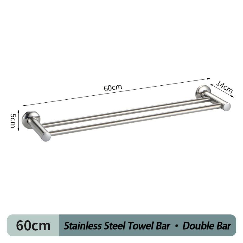 50/60Cm Stainless Steel Single&Double Bathroom Towel Rack Storage Rack Towel Bar