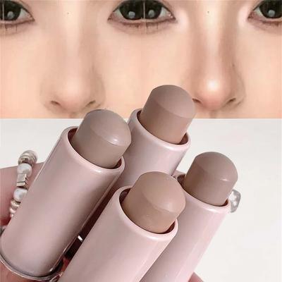 Bastão hidratante fosco para contorno, sombra 3D suave e duradoura para o nariz, iluminador facial à prova d'água para iluminar e contornar a maquiagem