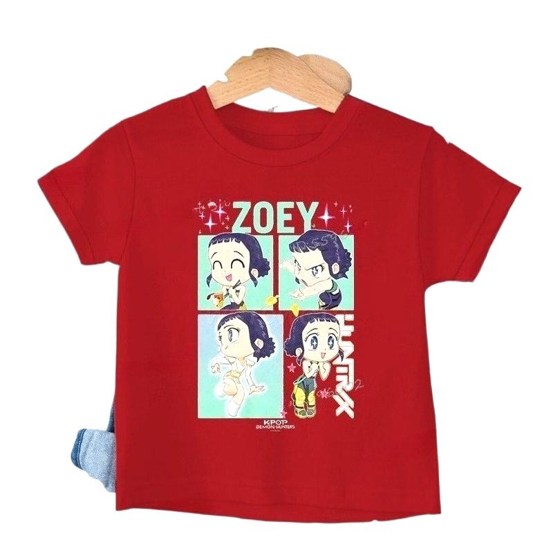 K-Pop Demon Hunters Zoey Printed Kids T-shirt Cartoon Soft Cotton Baby Girls T Shirt Tops Toddler Clothes