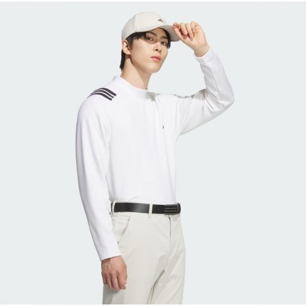 AdidaS Men S Cold Ready 3 StripeS lS Mock Neck Shirt Jl7945