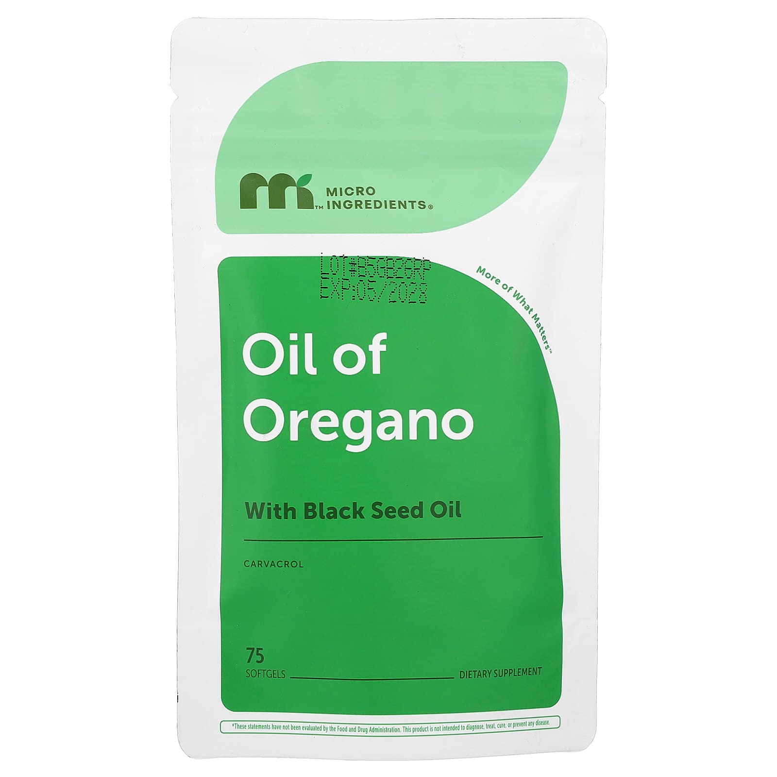 Micro Ingredients, Huile d'Origan avec Huile de Nigelle, 75 Gélules Molles