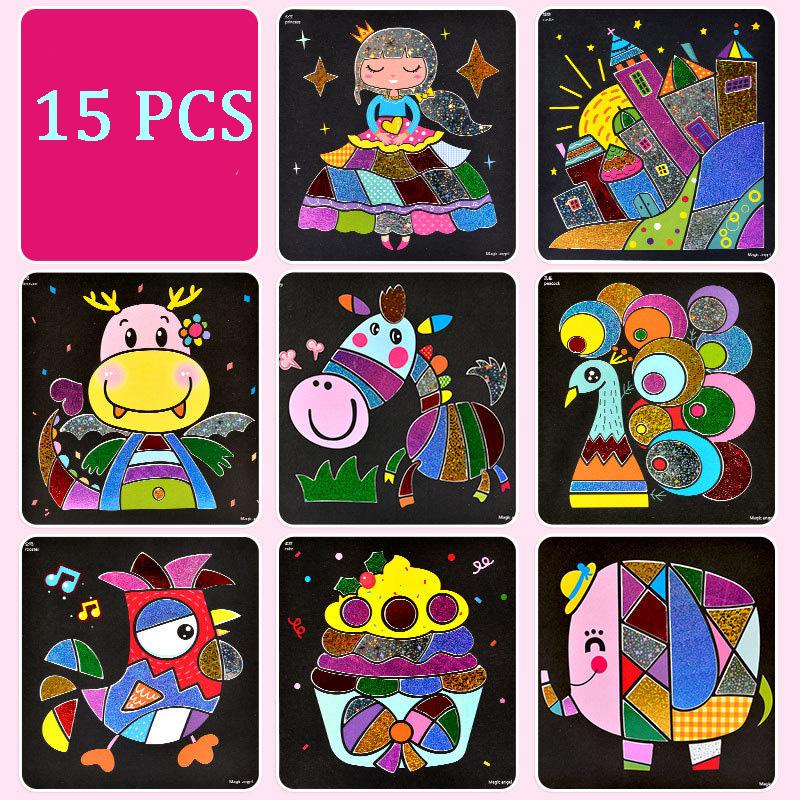 DIY Kouzelné Duhové Umělecké Samolepky Kreslící Sada Kreativní Kreslící Hračky Hračky pro Rané Vzdělávání Děti Dětský Ručně Vyráběný Dárek