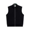 Women's 2024 Heavyweight 380g Stand-up Collar Zipper Vest - Solid Color Sleeveless Casual Sports Hoodie