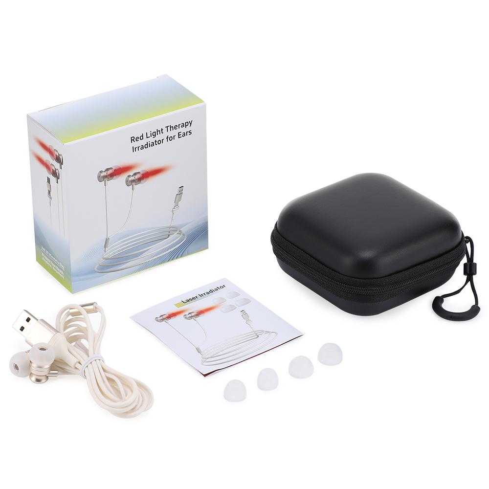 

Тиннитус Лазерная терапия уха Портативный Средний отит Глухота Тиннитус Физиотерапевтический аппарат для облегчения 650 нм Красный свет LLLT Слуховой проход