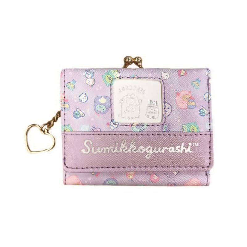 

sun art Sumikkogurashi Synthetic leather patch series Base mini wallet purple [SG 1632 PUR]
