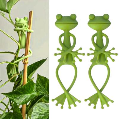 1 Pc/2 Pcs Green Frog Plant Stands Vine Plant Support Clips Succulent