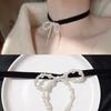 Chic Bowknot Necklace featuring Pendant Elegant Pearls Choker Jewelry Adornment