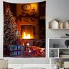 Cartoon Santa Claus Pattern Tapestry Home Bedroom Living Room Wall Decoration Christmas Theme Tapestry