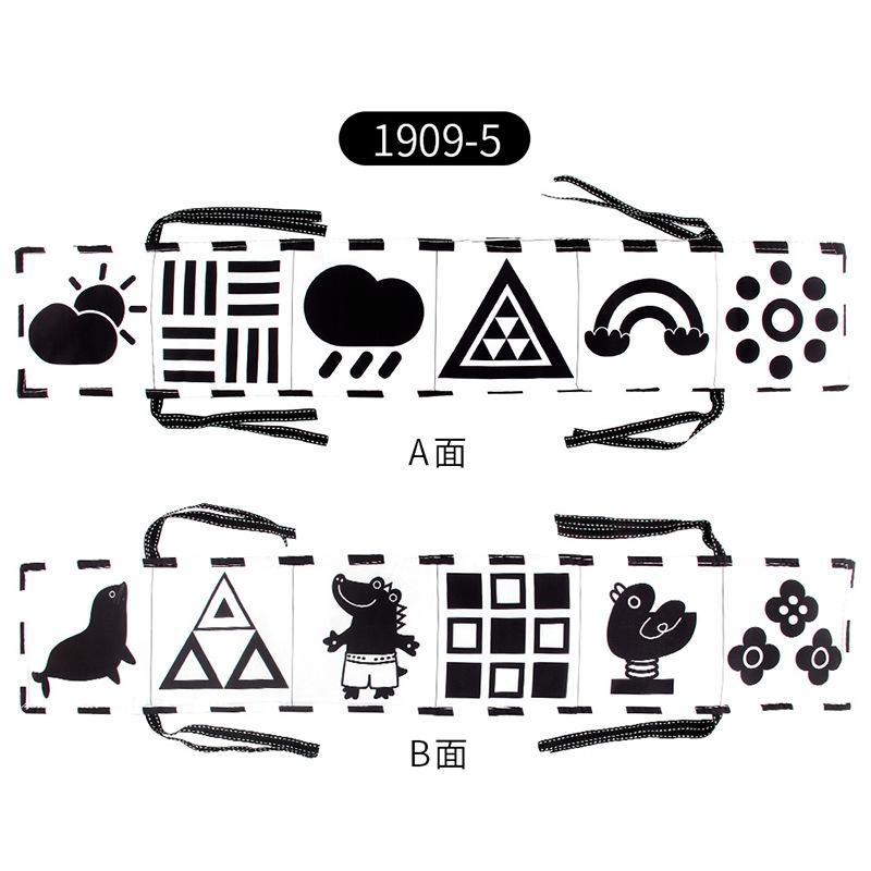 

Early Education Educational Cloth Book Toys Children S Bed Circumference Pendant Cognitive Shape Animal Double Sided Black And White Baby Cloth Book