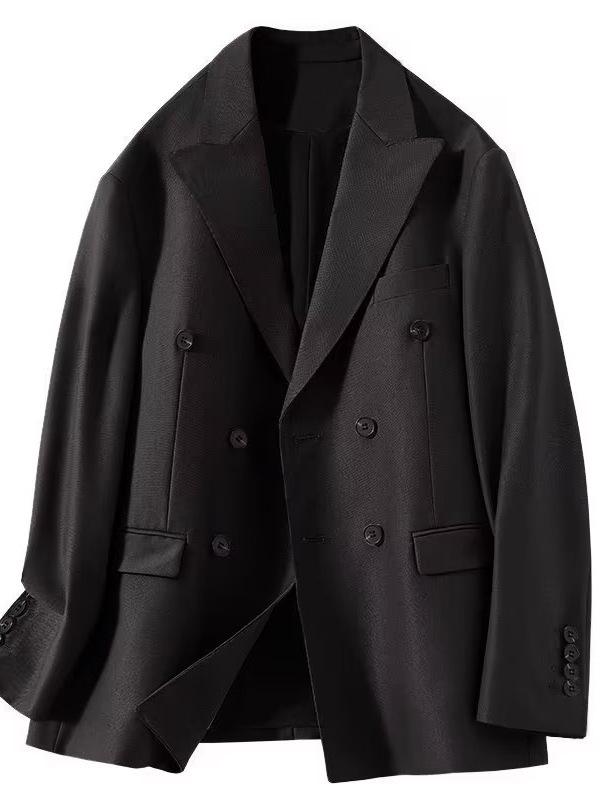 Men's Slim Fit Double-Breasted Suit - British Style Business & Wedding Attire