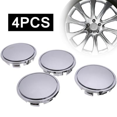 Set of 4 Universal 65mm Chrome Car Wheel Center Caps Tyre Rim Hub Cap Cover