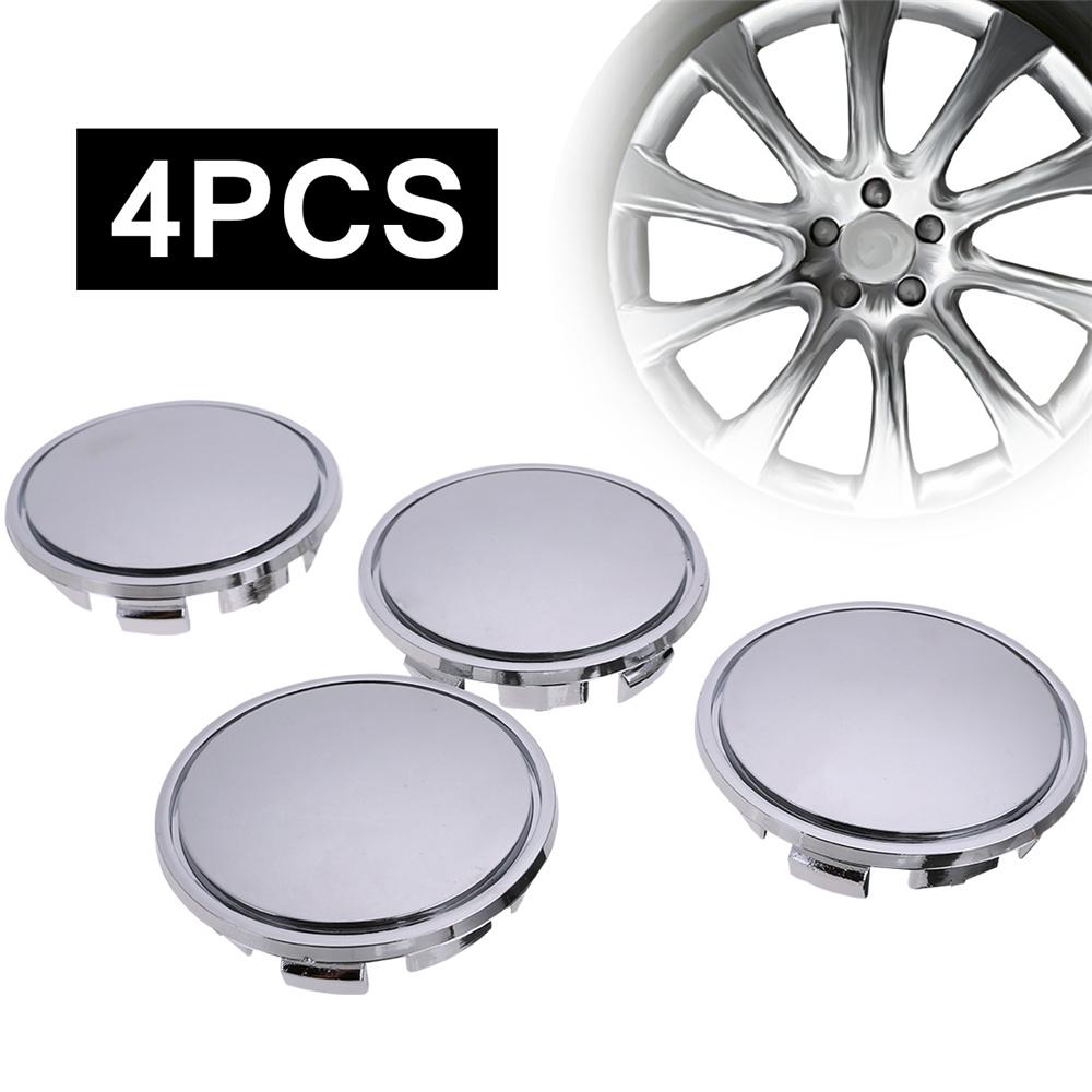 Set of 4 Universal 65mm Chrome Car Wheel Center Caps Tyre Rim Hub Cap Cover