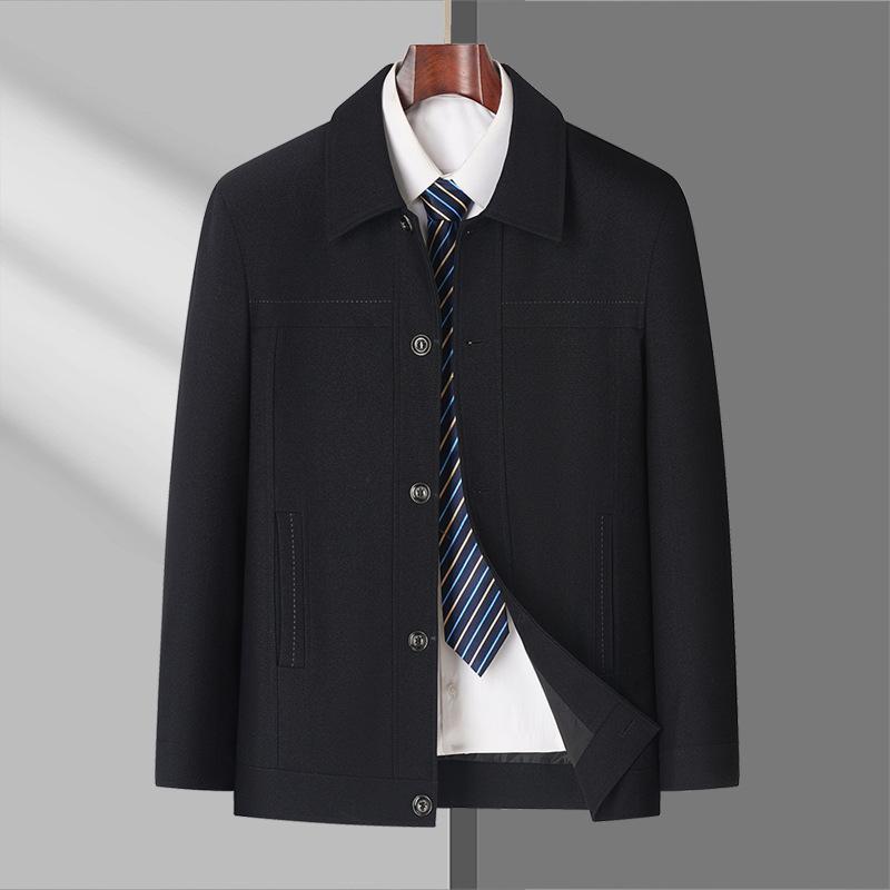 

Куртка осенняя куртка с пуговицами на лацканах мужская деловая повседневная куртка 195 чёрный