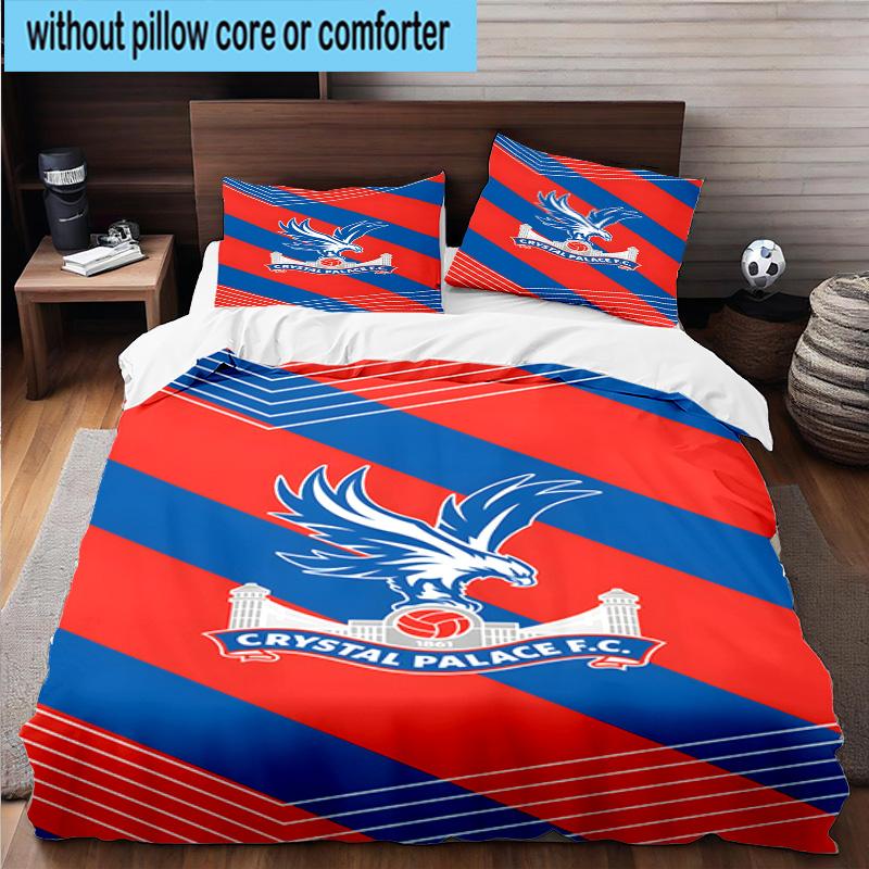 3pcs Crystal Fc Crest Printed Bedding Set Duvet Cover Closure Includes 1 Duvet Cover & 2 Pillowcases Bedding Sets Home Decor Gifts