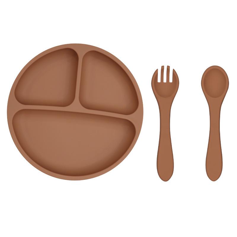 Smiley Face Baby Dining Plate: Silicone Suction Bowl with Lid & Divided Compartments