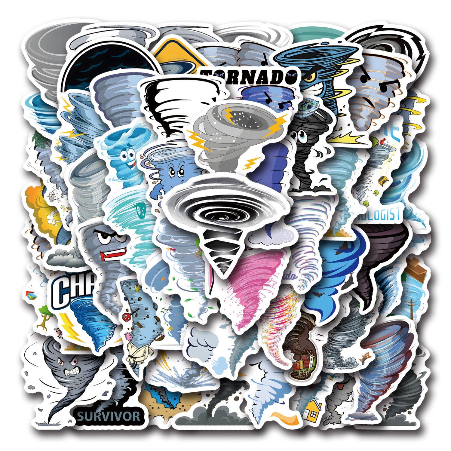 Car Beautiful Stickers Unisex Kids 55 New Tornado Graffiti Stickers Decorative Suitcase Scooter Cartoon Stickers