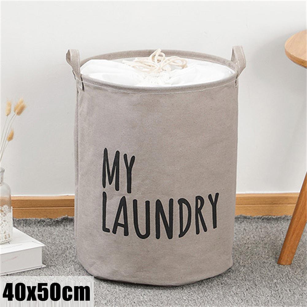 Fabric Storage Basket Clothes Waterproof Bag Foldable Laundry Bucket Cotton And Linen Material Waterproof Portable Design серый 870₽