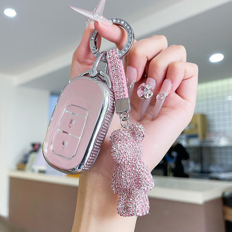 Premium Women's Car Key Case for Honda Accord, Civic, CR-V, Fit, Odyssey, Vezel, Lingpai, and XR-V