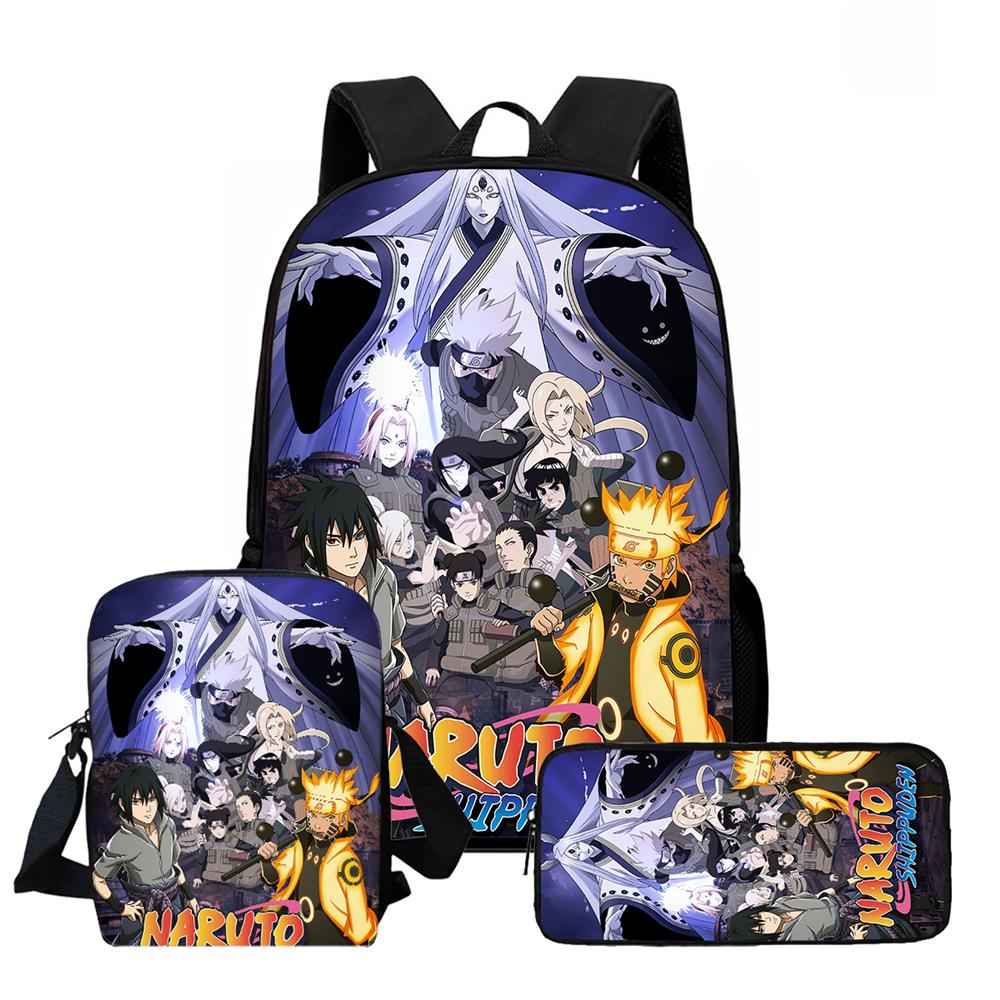 NARUTO Children School Daily Pack, 16 Inch Lightweight Animated Pupil Carrier, Dual Zip Pockets Durable For Boys Girls Age 6-10