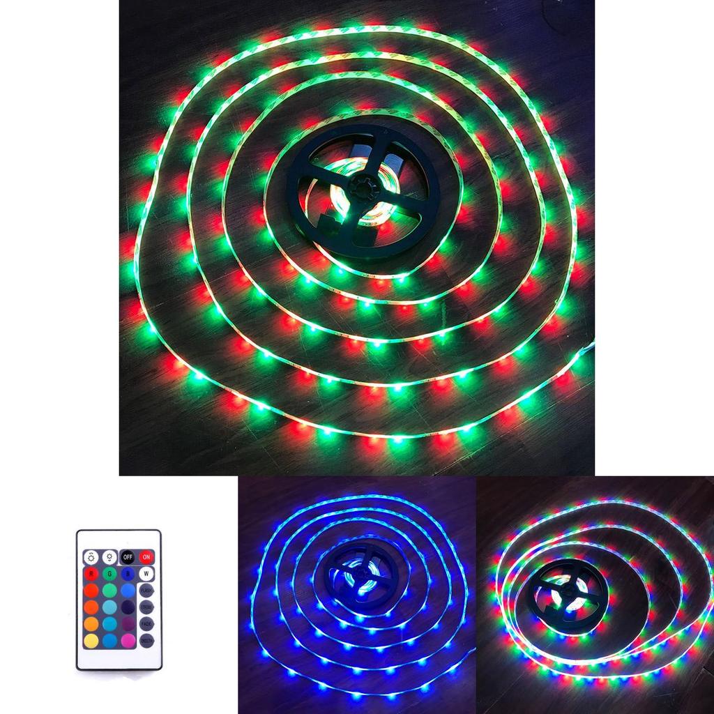 Vielseitiges 300-LED-RGB-Streifenlicht-Kit mit einstellbaren Modi und Fernbedienung 16 Fuß