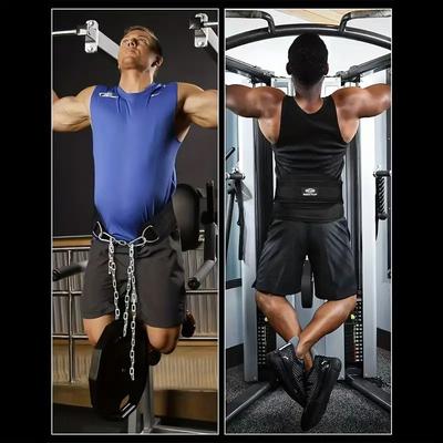 Durable And Safe Weight Lifting Back Gym With Chain For Fitness Bodybuilding Pull Up Strength Training Load Waist Strap Thicken Belt Barbell