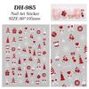 1 Sheet Christmas Nail Stickers Red White Snowflake Santa Elk Bow Self Adhesive Nail Art Decals For Holiday Manicure Decor