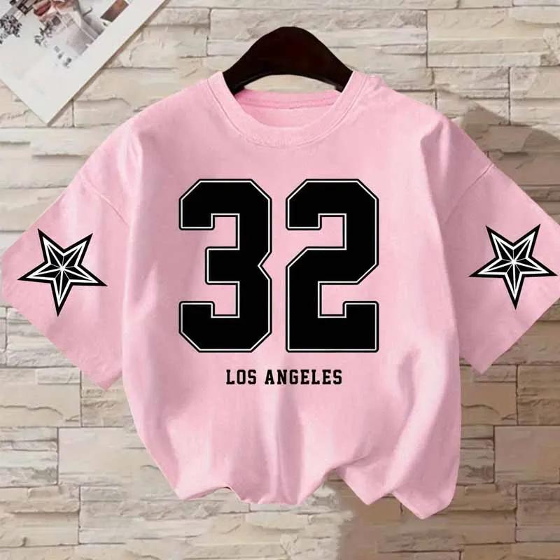 Los Angles Three Two Print Children Tshirts for Girls Boys Summer Casual Fashion Colorful Tops Kids ONeck Short Sleeve Tees