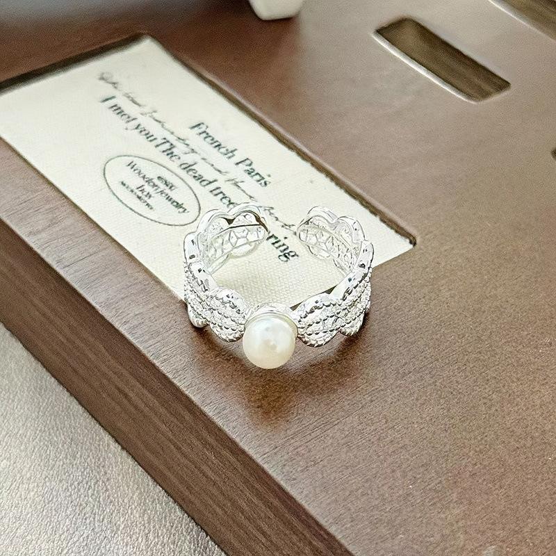 Spitze Spitze Zirkon Perle Öffnungsring Exquisit Prinzessin Unterwegs Nischen Design High-End Freundin Ring Frau