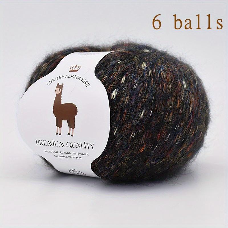 6 Hair Yarn (Wool) - Soft Warm Winter Knitting & Crochet Thread Suitable for Sweaters Hats Gloves Wine300g Total