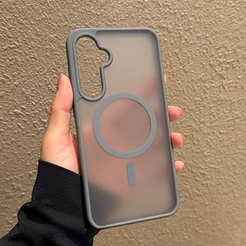 Business Matte Translucent Case For Samsung A57 A37 A56 A36 A55 A17 Magnetic Cover For Galaxy S26 S25 S24 S23 Ultra