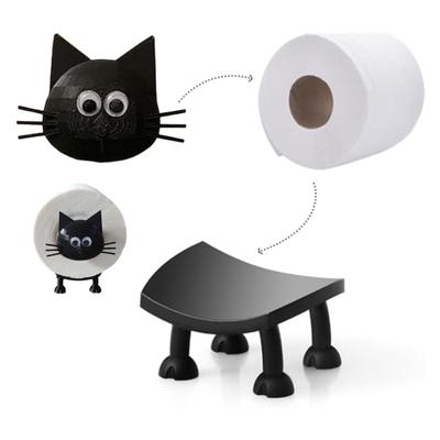 2/3Pcs Lustige Toilettenpapierhalter Vielseitige Platzierung Kreative Katze geformt freistehende Toilette