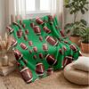 Football Pattern Design Theme Blanket Lightweight Warm Flannel Blanket Decorative Throw Blanket for Home Decoration