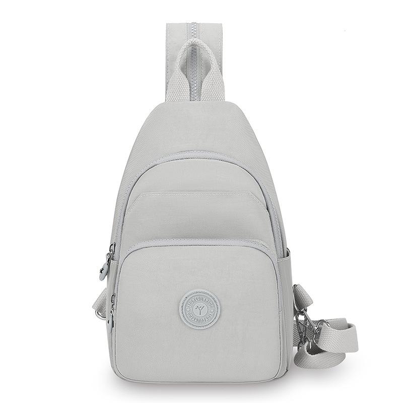 

Женская нагрудная сумка, легкая сумка через плечо, водоотталкивающая нейлоновая дорожная сумка, многофункциональный рюкзак светло-серый