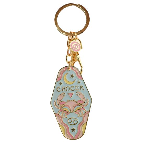 Zodiac Constellation Keychain Bag Bohemian Style Hotel Retro Motel Car