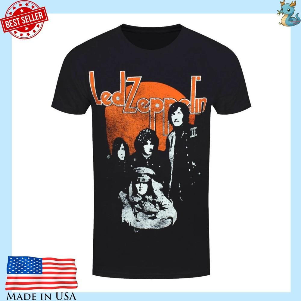 Led Zeppelin Винтажная Футболка Рок-группа Футболка с принтом Классический Концертный Трибьют Графика Унисекс Футболка XL