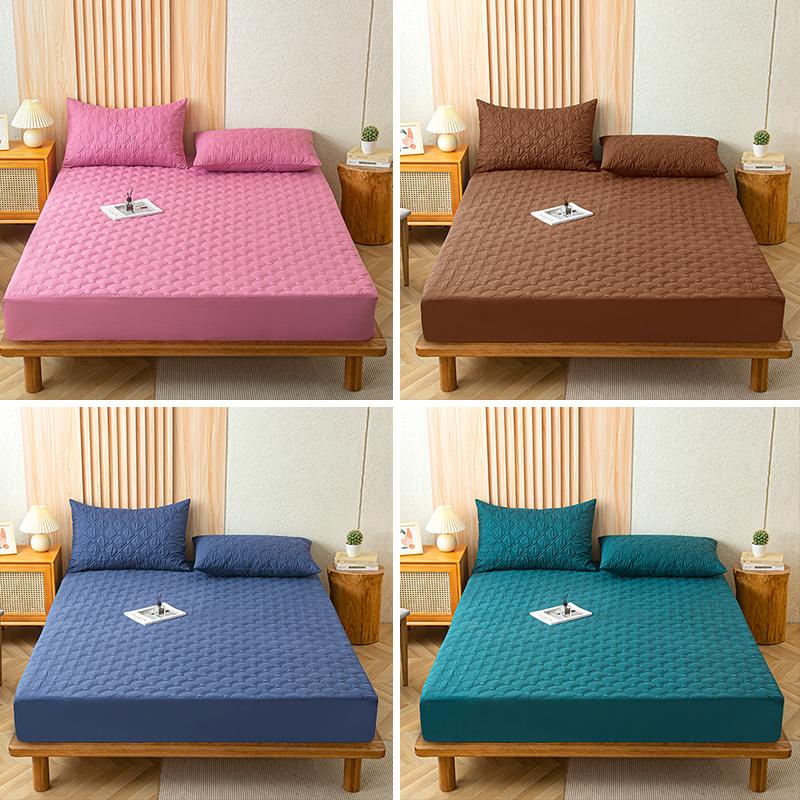 Wasserdichtes Spannbettlaken aus Polyester, Anti-Milben-Matratzenschoner, weicher, atmungsaktiver Matratzenbezug, Spannbettlaken für Queensize-Betten, waschbar, Kingsize-Schutz