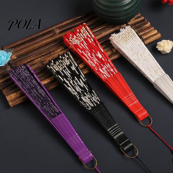 Flower Patterned Fan Retro Lace Folding Portable Lightweight Chinese Dance Handheld Cherry Blossom Compact Travel Pattern Elegant Women's with Tassel