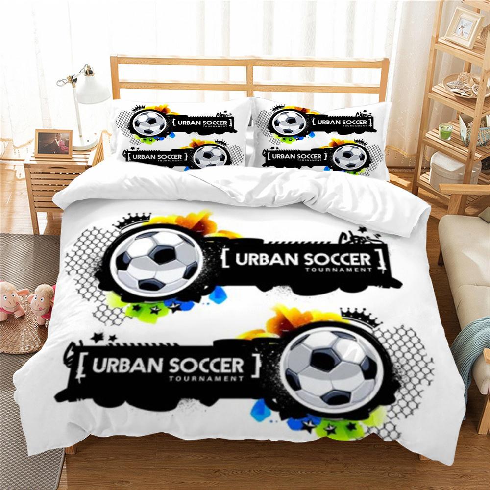 Heißer Verkauf 3D Fußball Druck Bettbezug-set Mode Bettwäsche Set Kinder Bettwäsche Anzug Einzel Größe Doppel Größe Schlafzimmer Dekor