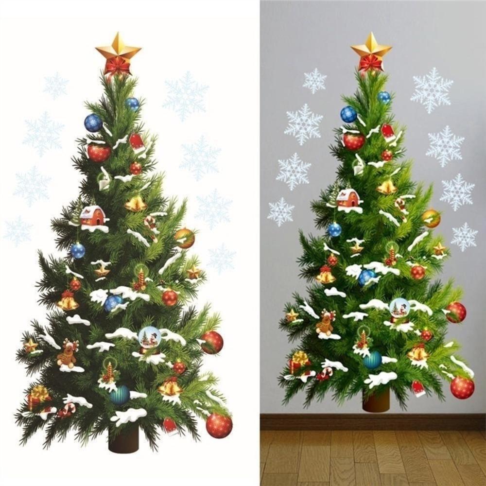 Self-Adhesive Christmas Tree Wall Stickers Waterproof Christmas Tree Decals  Window Decoration