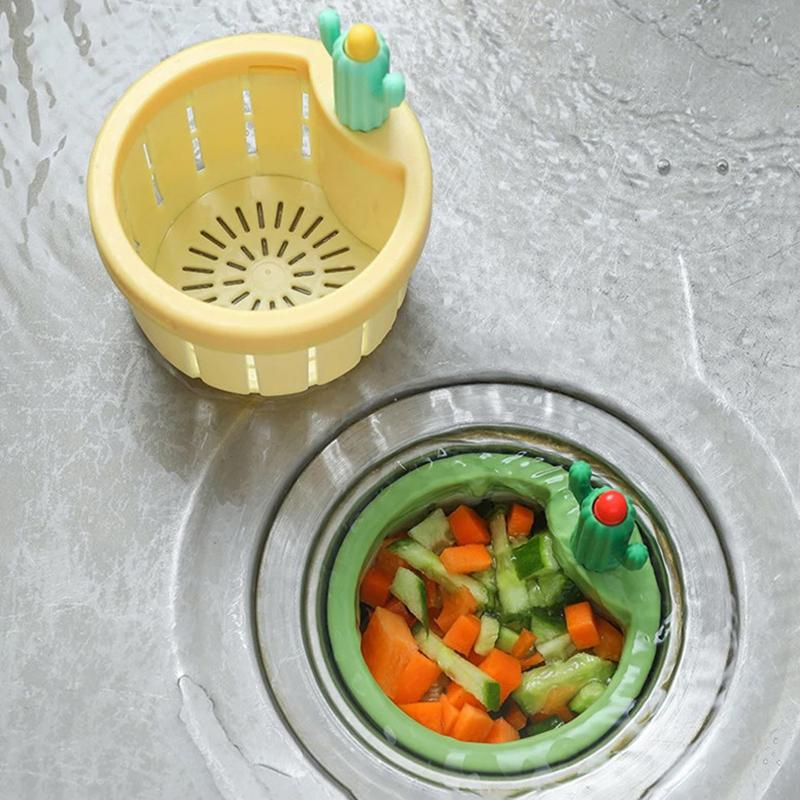 Sink Strainer Anti Clogging Cactus Shape Sink Strainer Plastic Drain Net Stopper Sink Waste Collector Kitchen Accessories